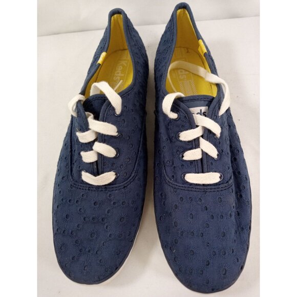 Keds Women's Blue Champion Mini Daisy Eyelet Lace-Up Shoes Size 11 - Picture 5 of 8